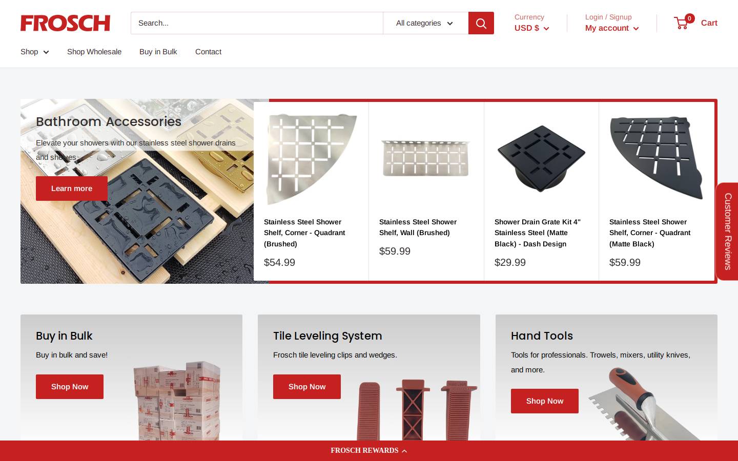 froschproducts.com homepage screenshot