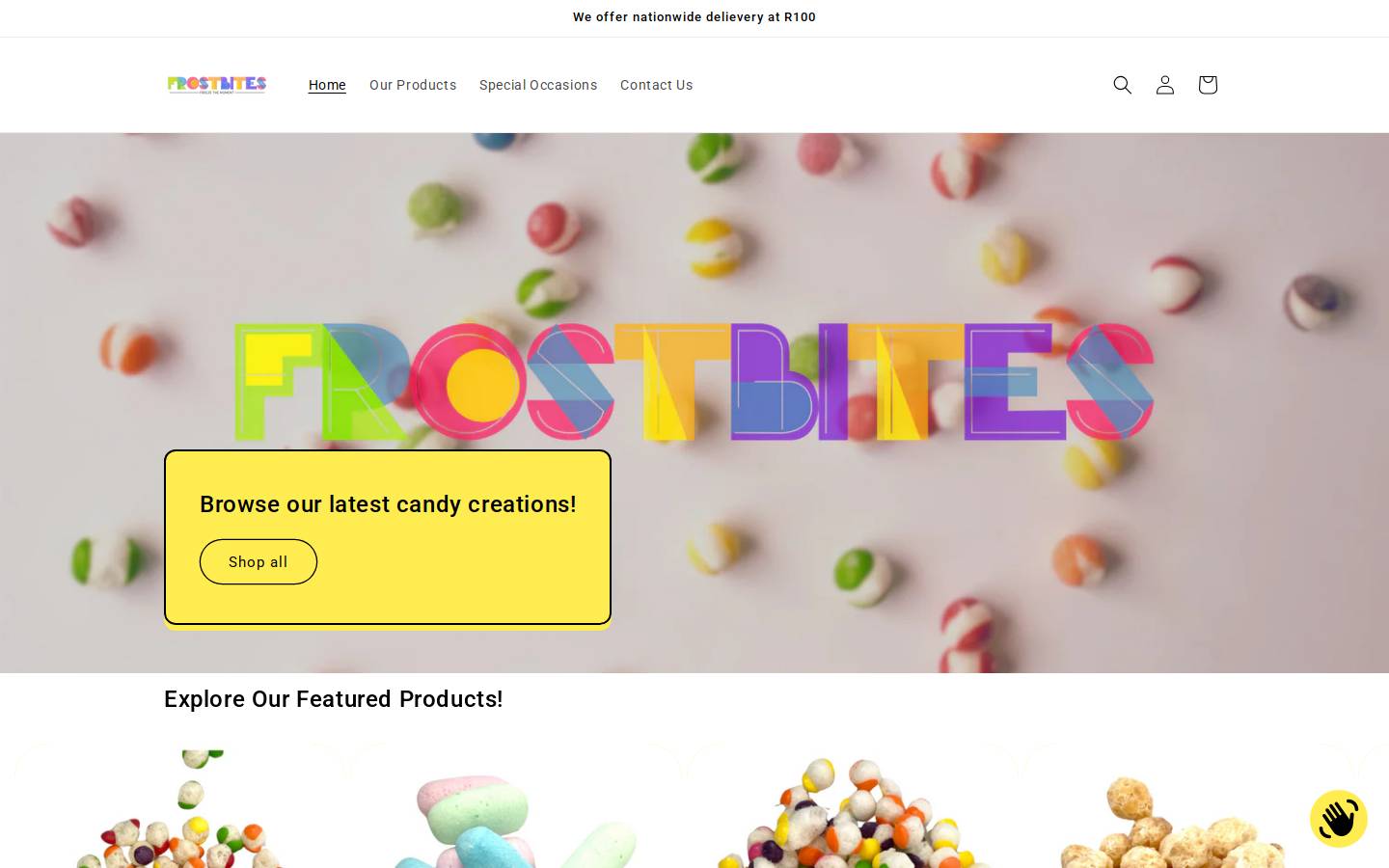 frostbites.co.za homepage screenshot