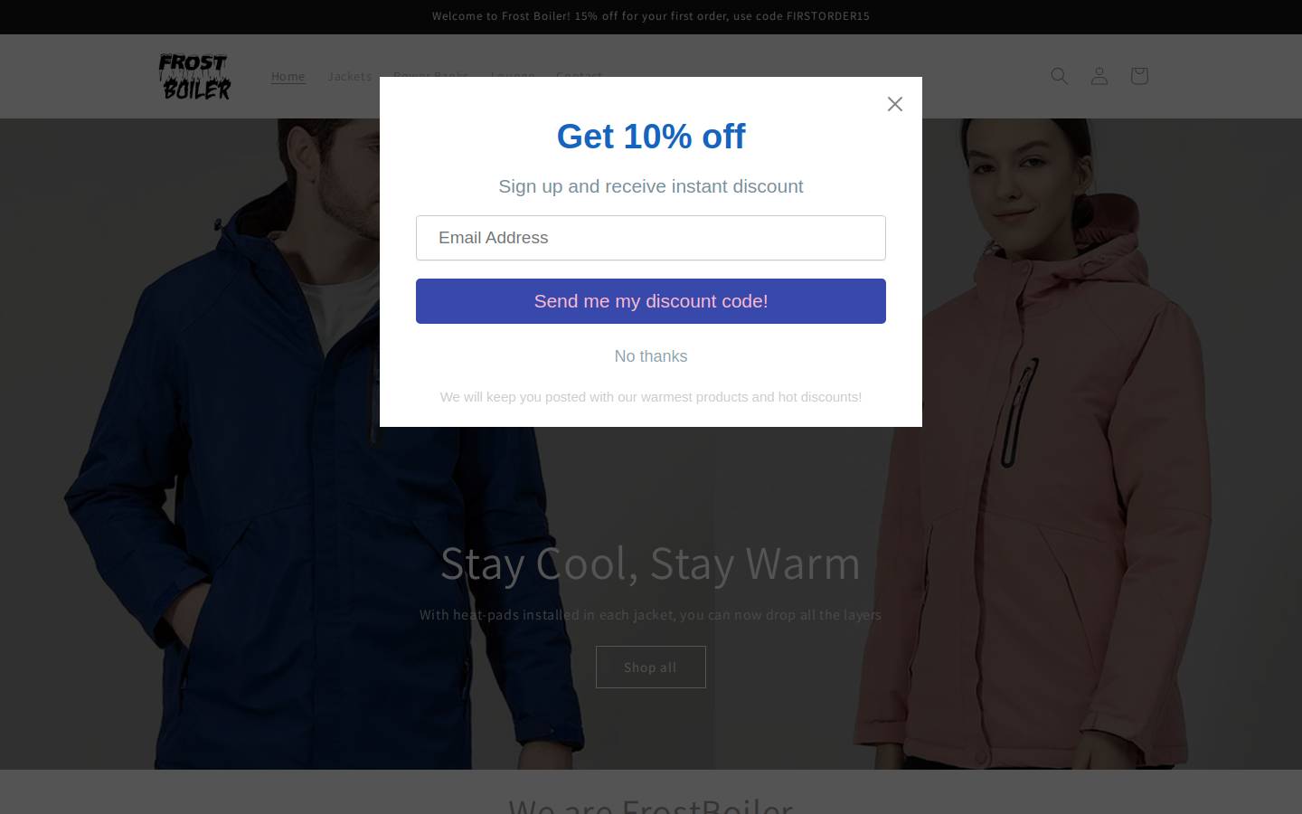 frostboiler.com homepage screenshot