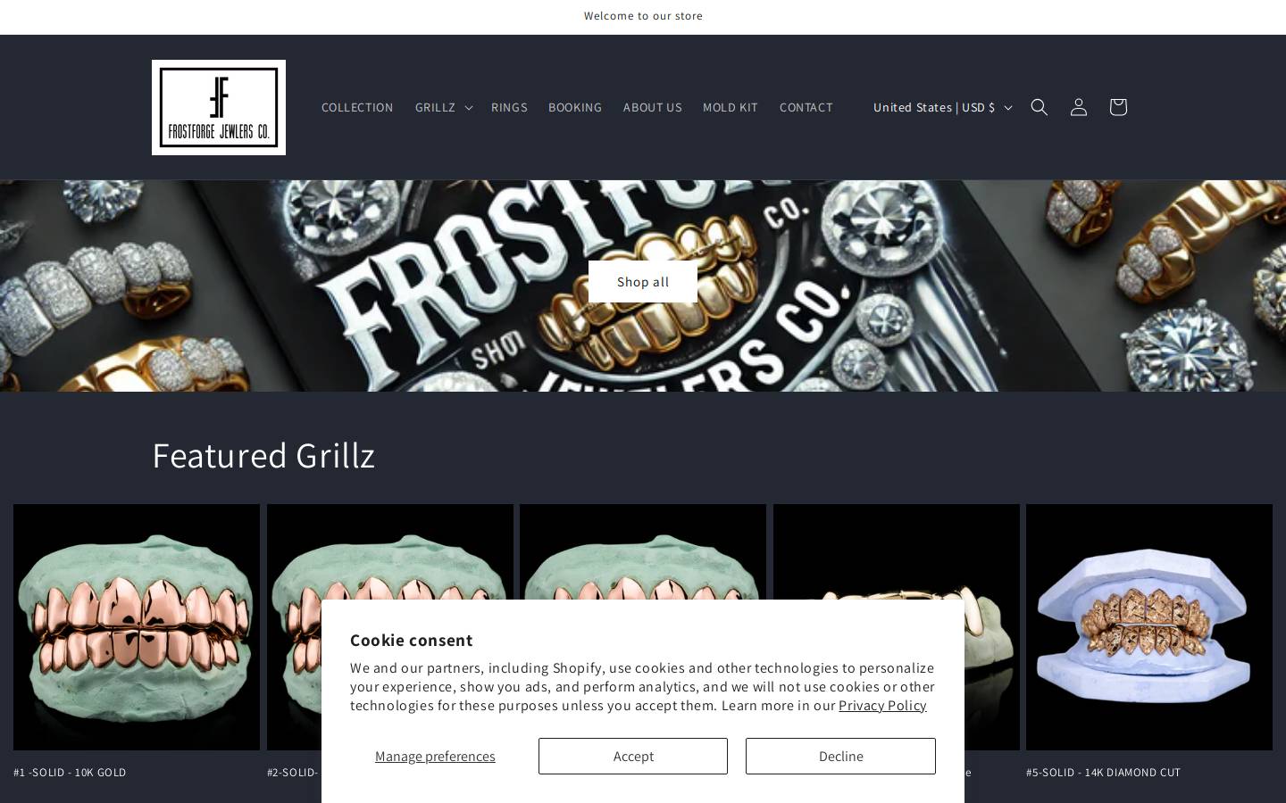 frostforgejewelersco.com homepage screenshot