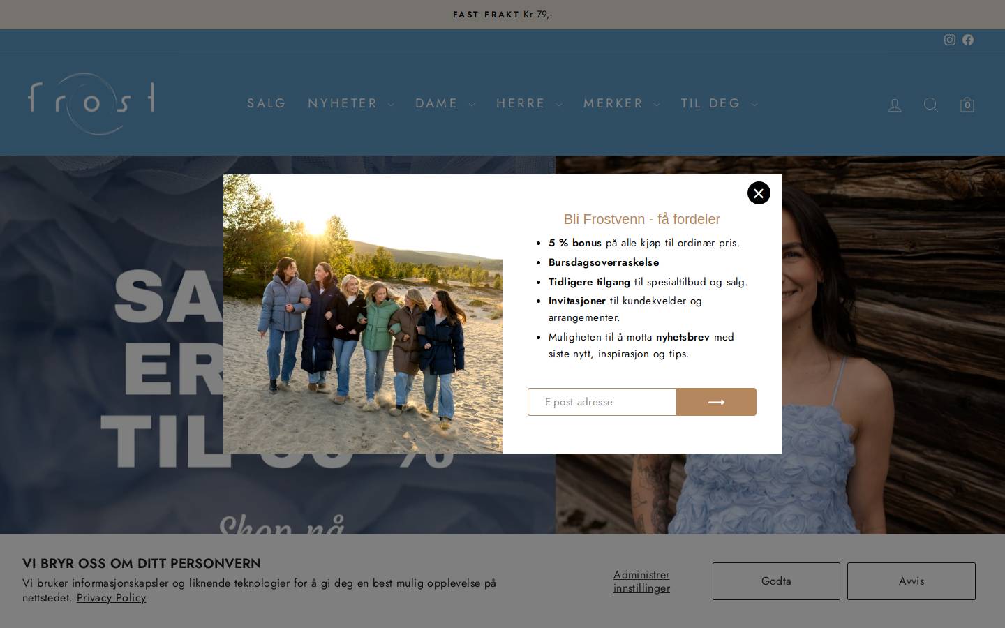 Frost Røros homepage screenshot