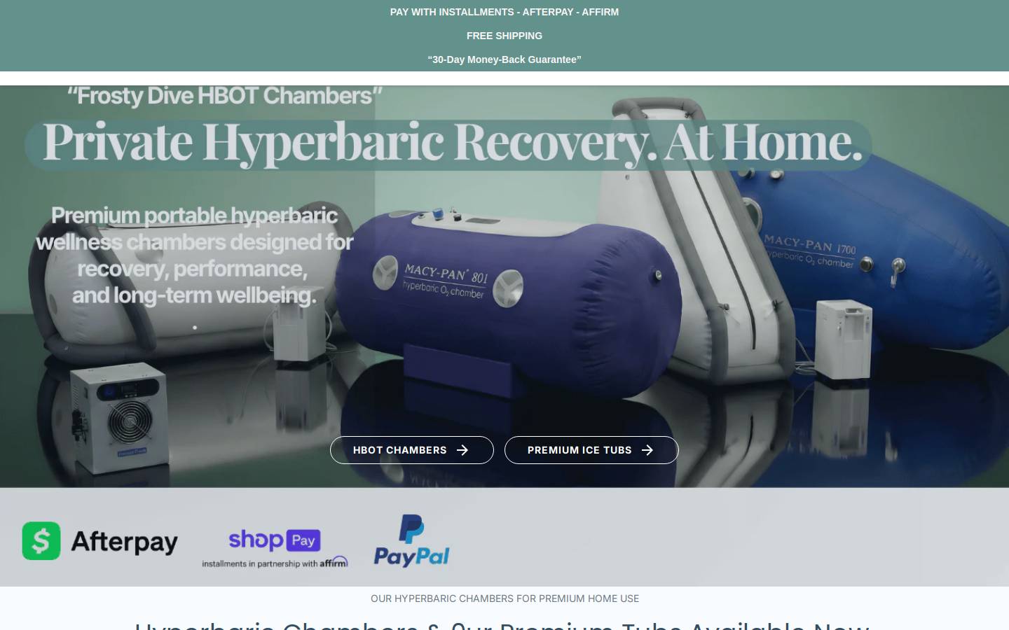 Frosty Dive homepage screenshot