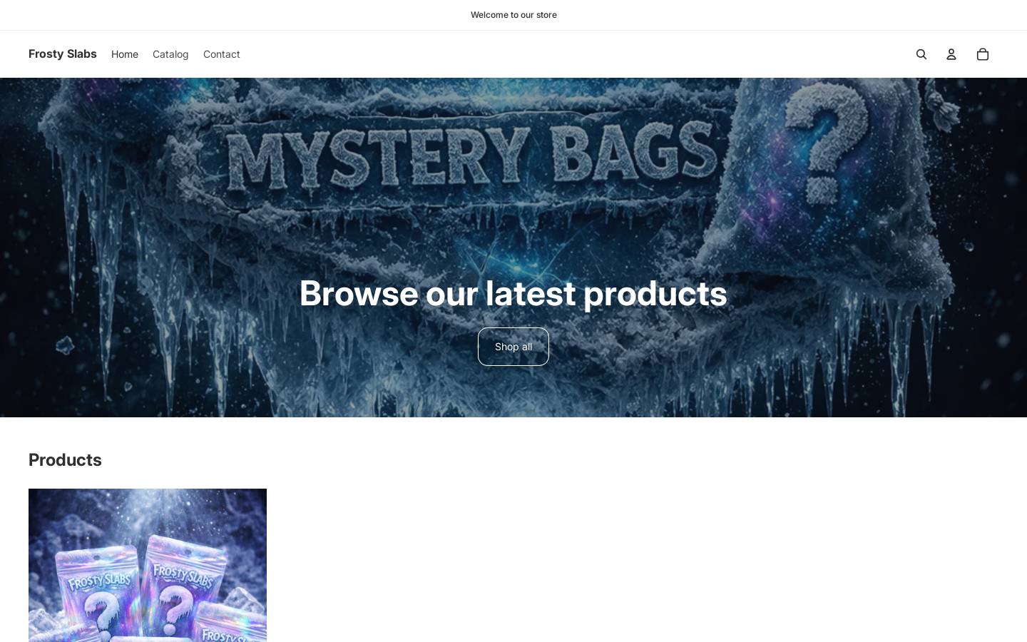 frostyslabs.com homepage screenshot