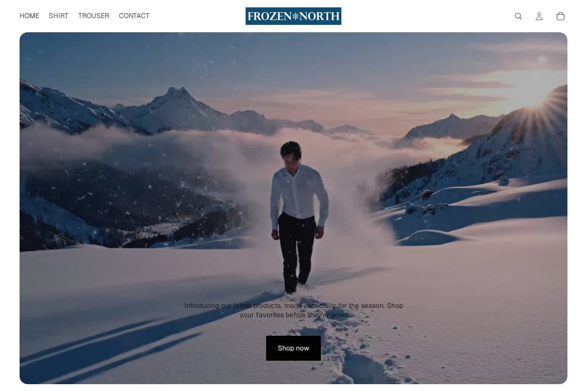 frozennorth.in homepage screenshot