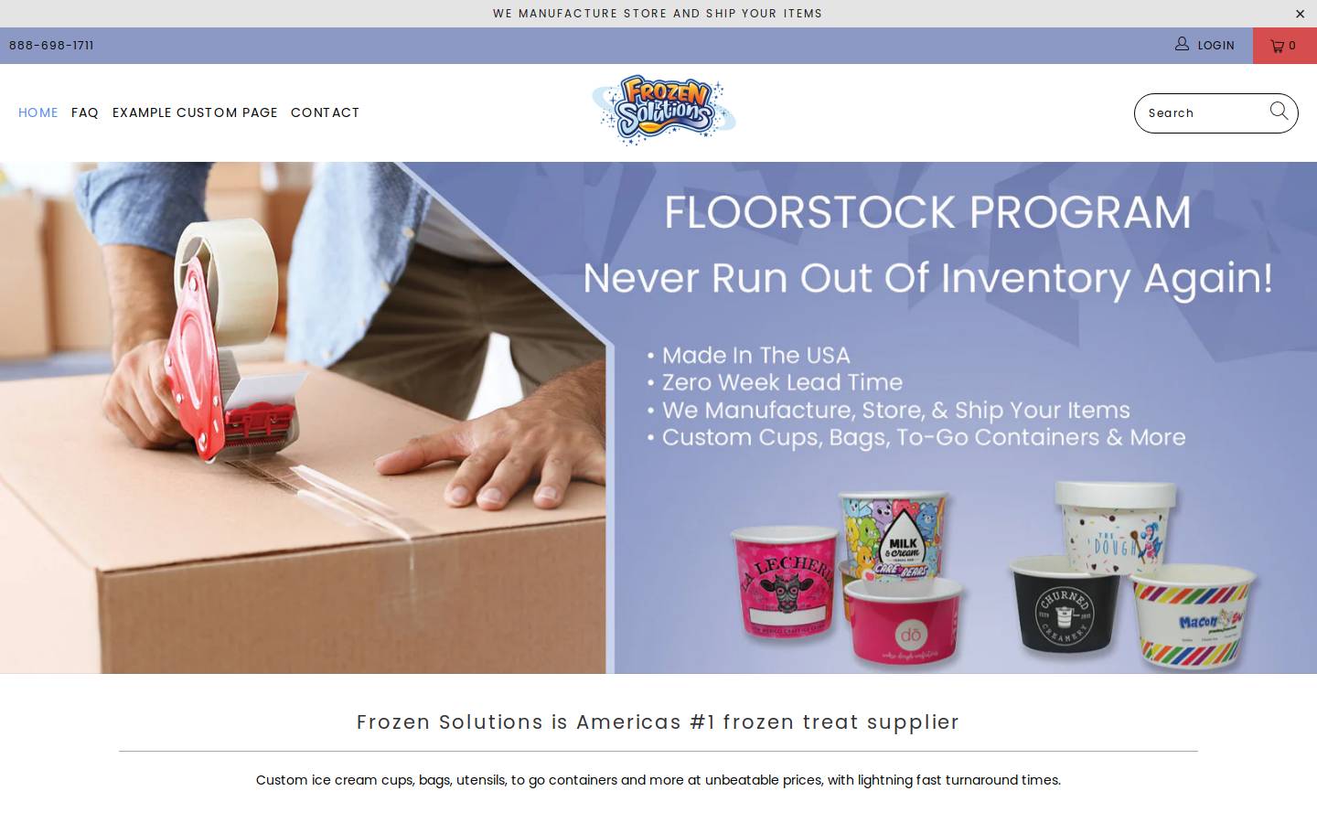 frozensolutionscustom.com homepage screenshot