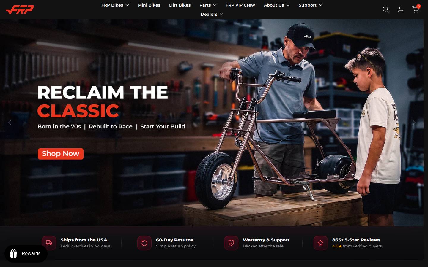 Frpmoto homepage screenshot