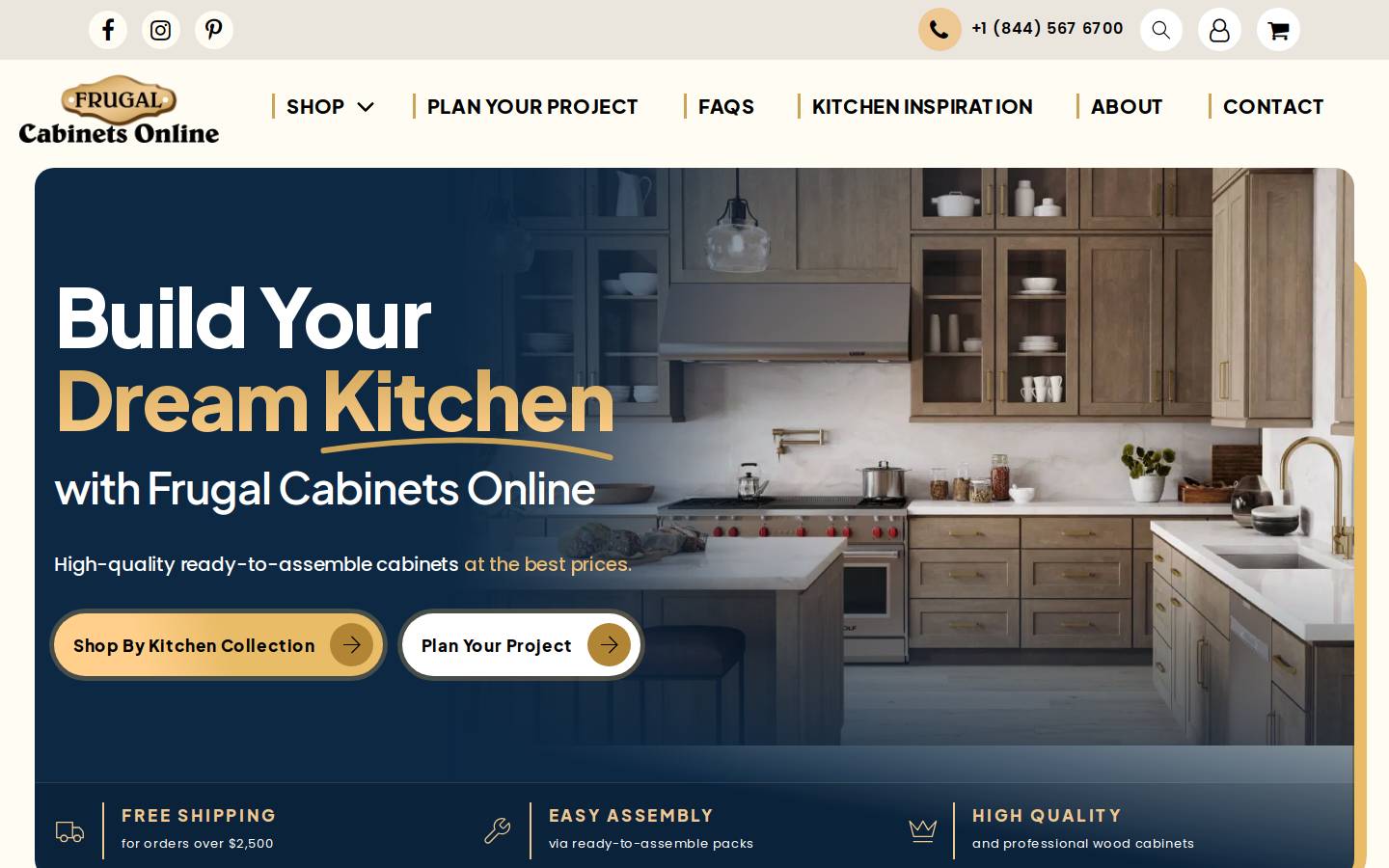 frugalcabinetsonline.com homepage screenshot
