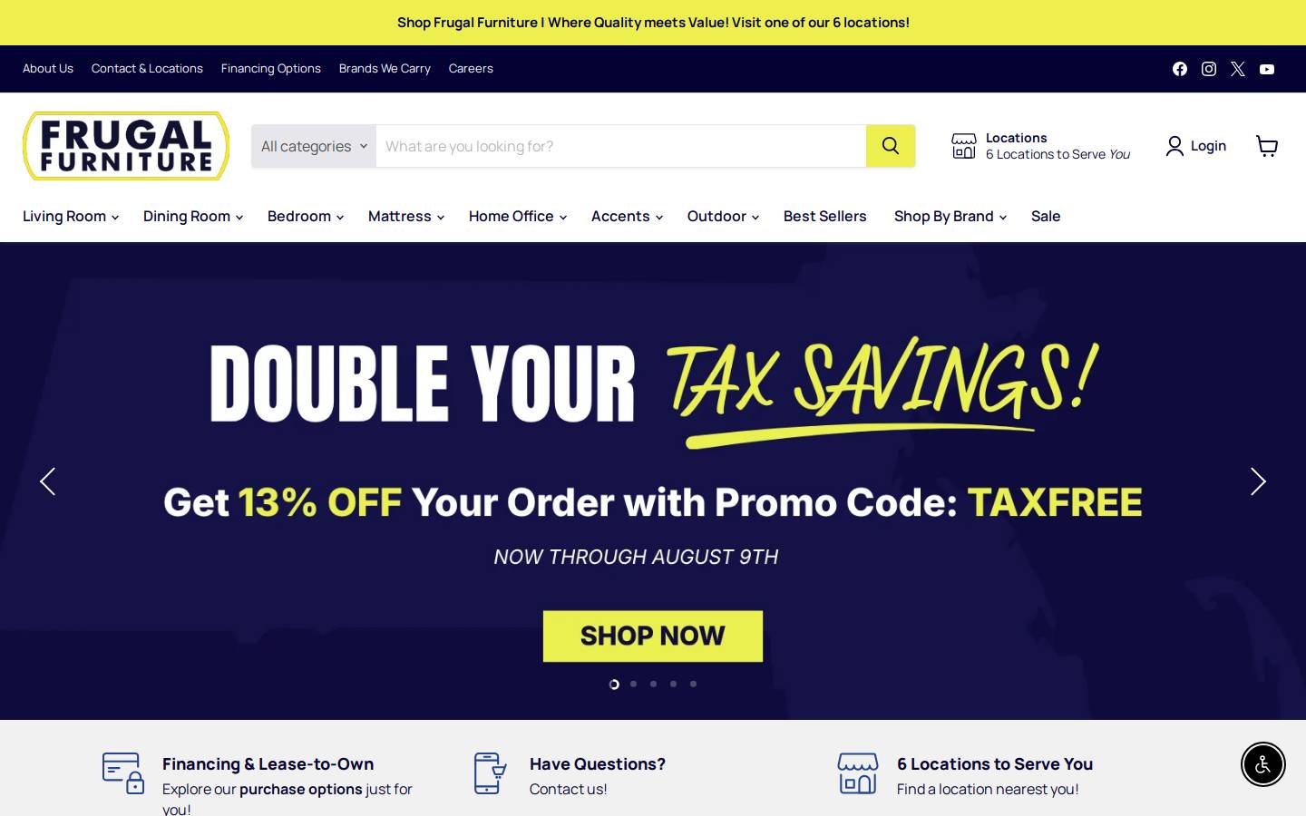 frugalfurniture.net homepage screenshot