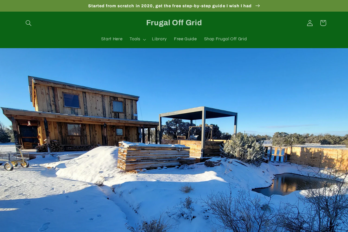 frugaloffgrid.com homepage screenshot