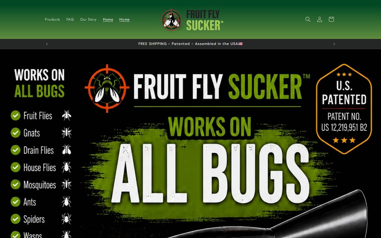 fruitflysucker.com homepage screenshot