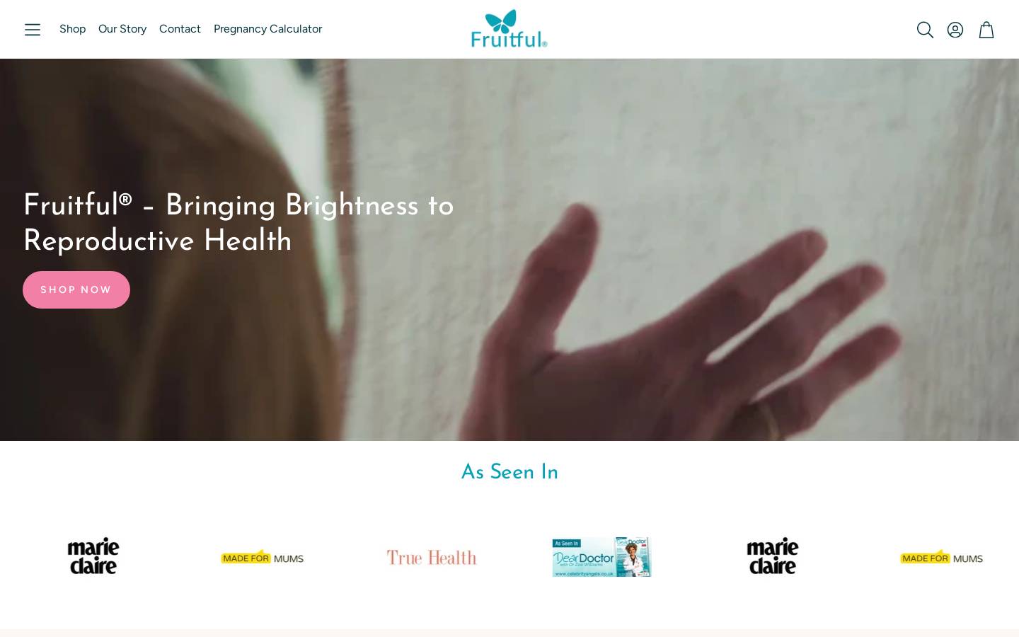 fruitfulvitamins.com homepage screenshot