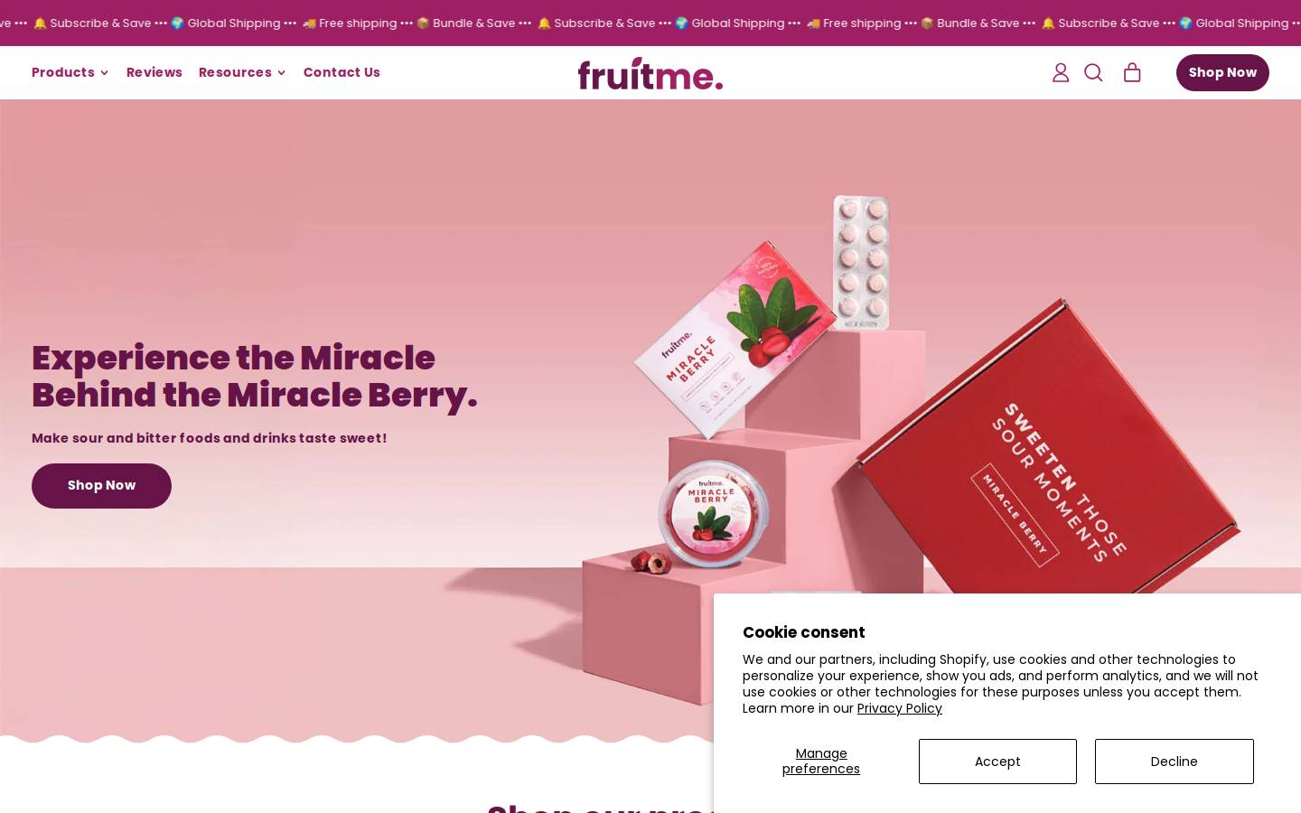 Fruitme homepage screenshot