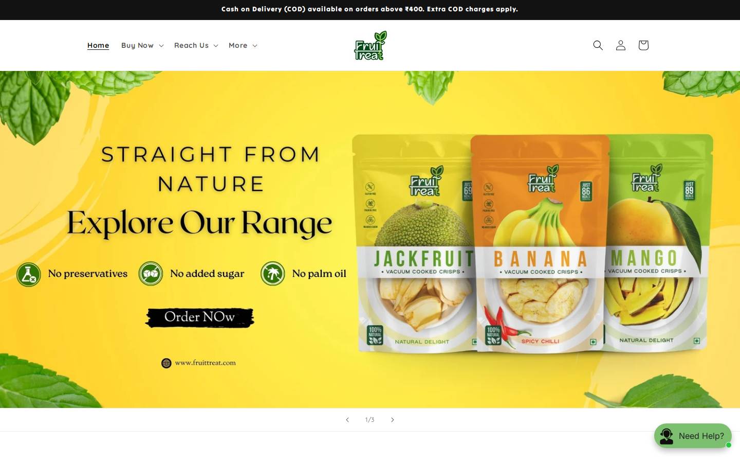 fruittreat.com homepage screenshot