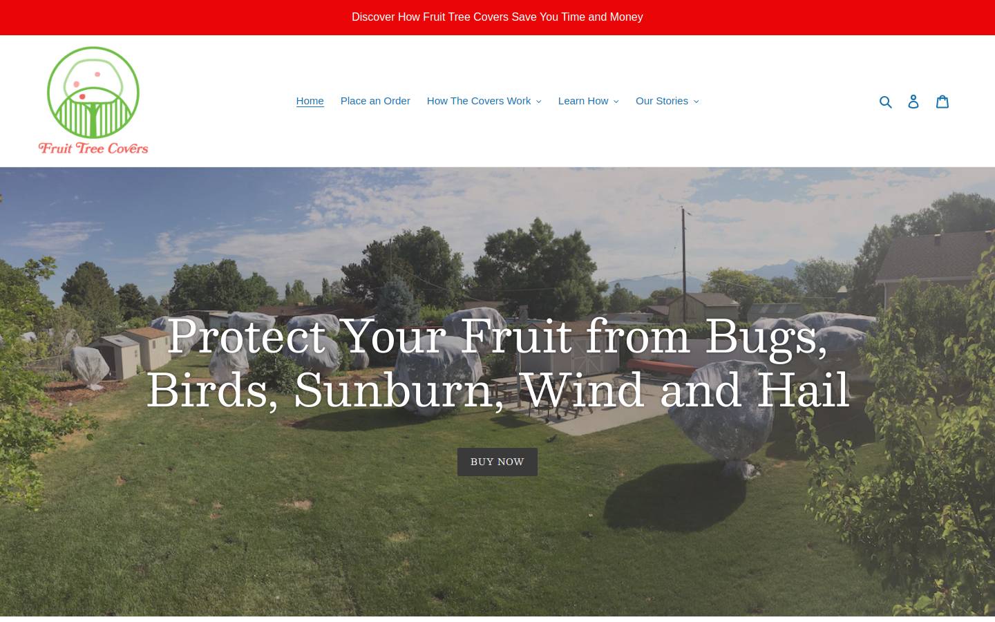 fruittreecovers.com homepage screenshot