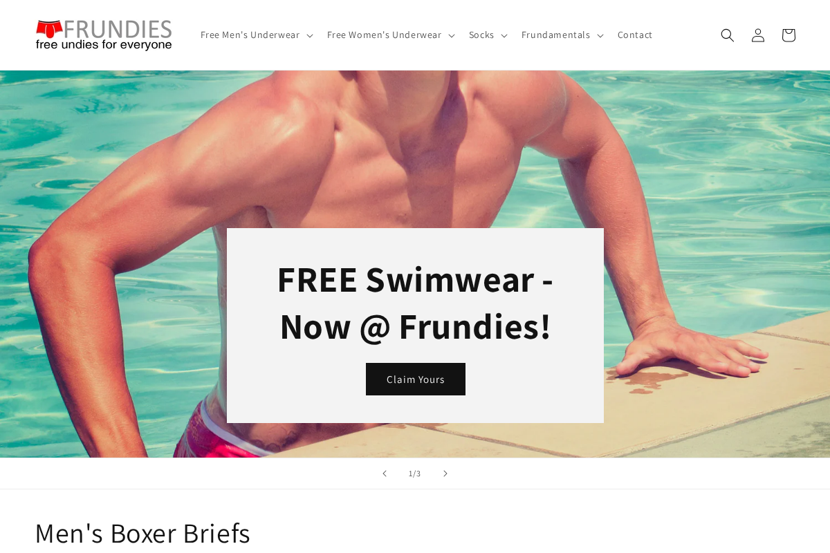 Frundies homepage screenshot