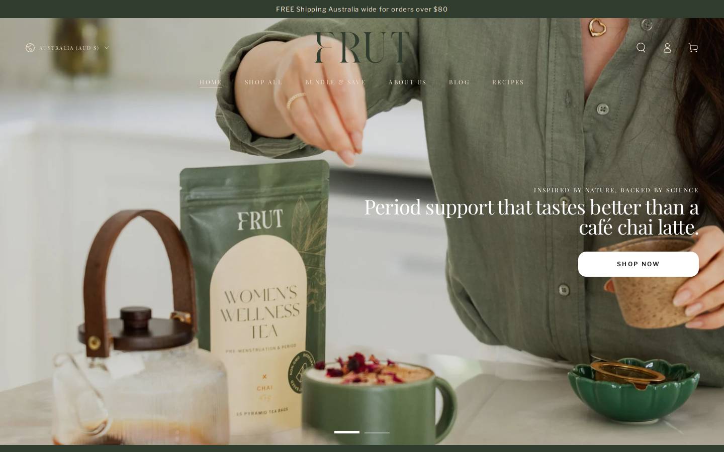 frut.com.au homepage screenshot