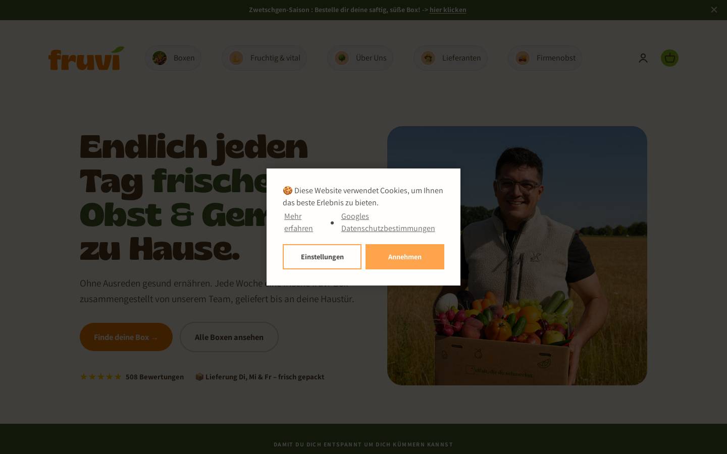 fruvi.de homepage screenshot