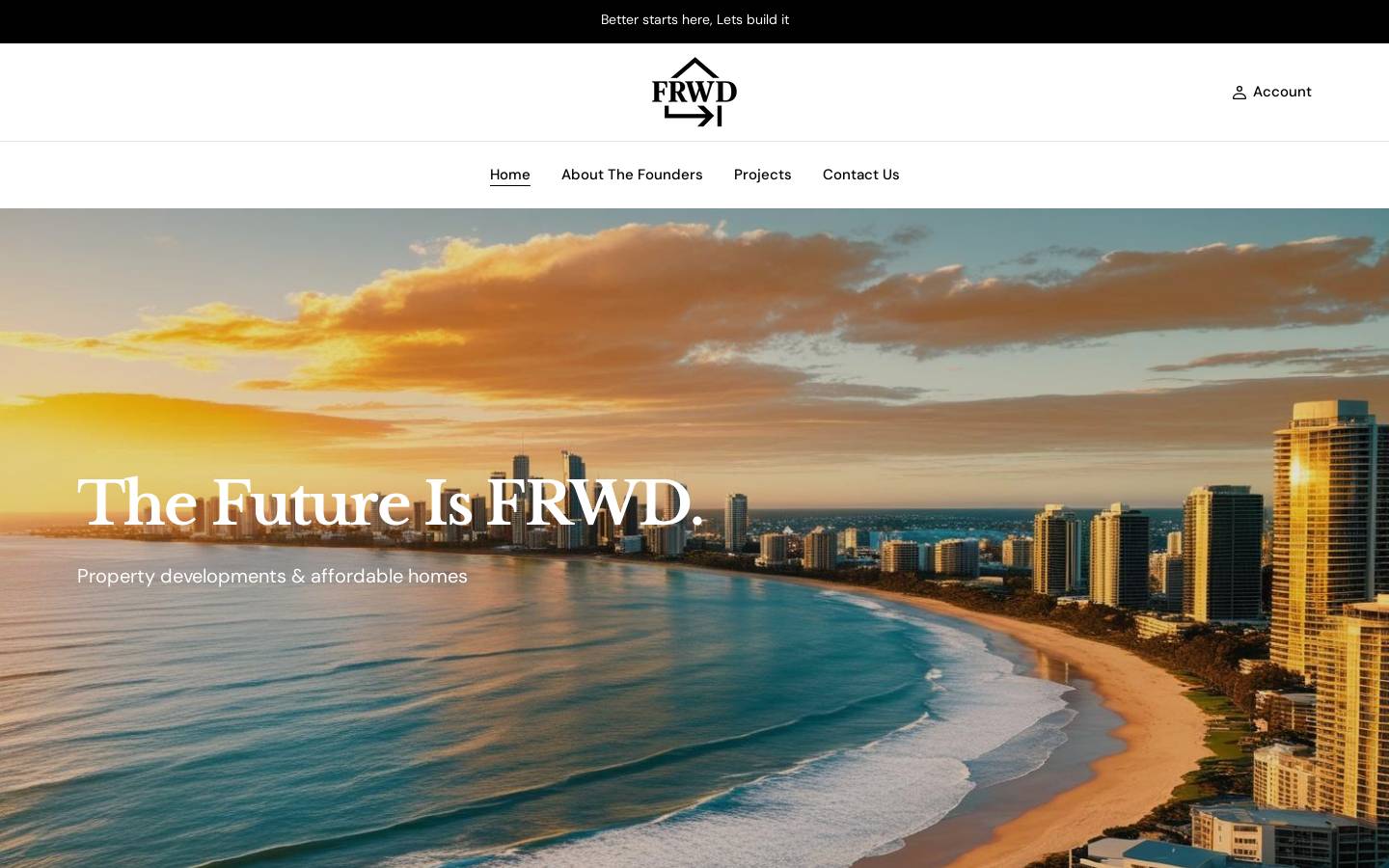 frwdproperty.com homepage screenshot