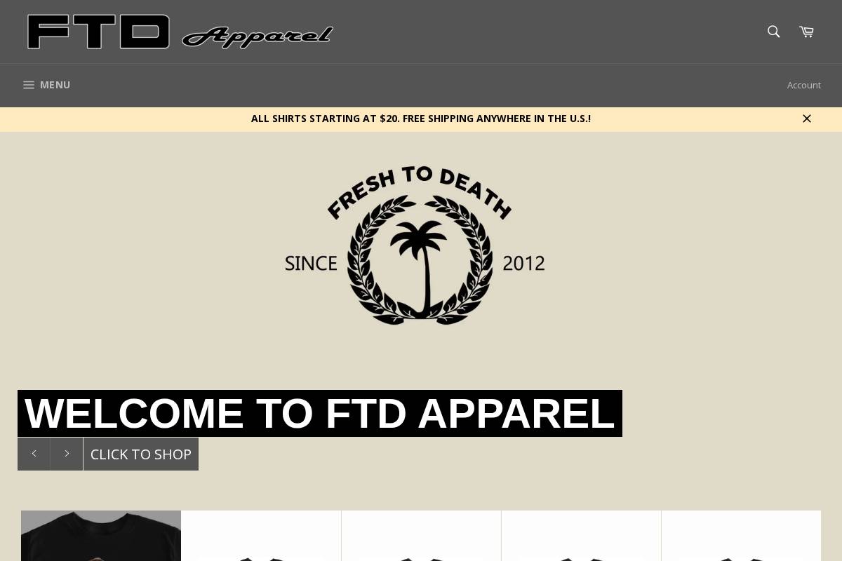 ftdapparel.com homepage screenshot