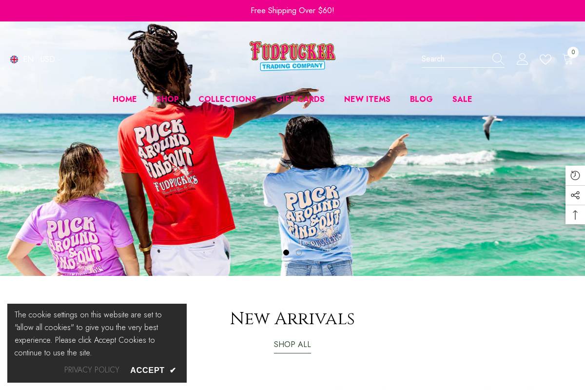 fudpuckerstore.com homepage screenshot