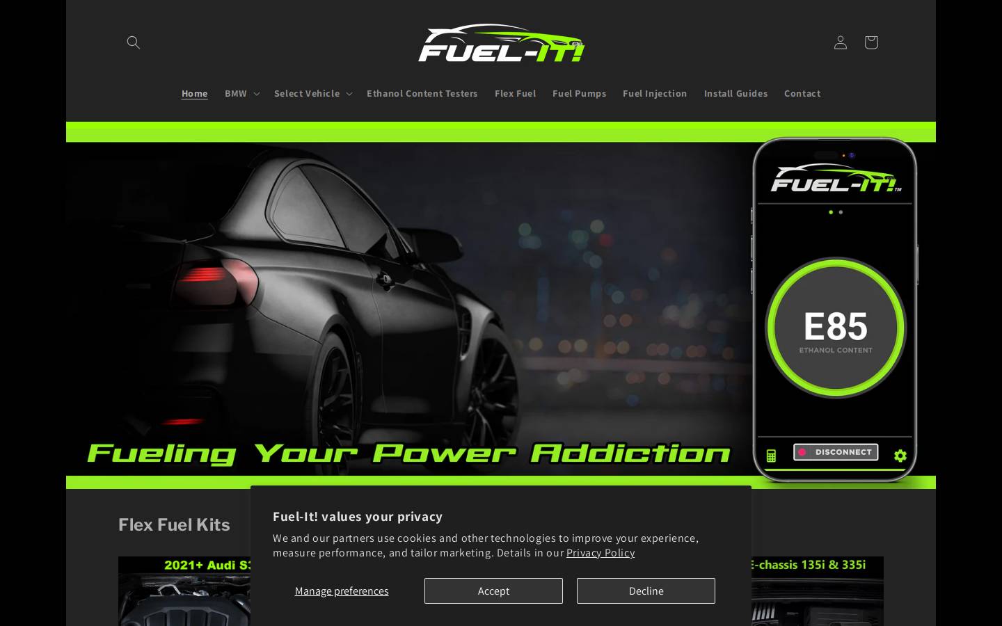 Fuel It homepage screenshot