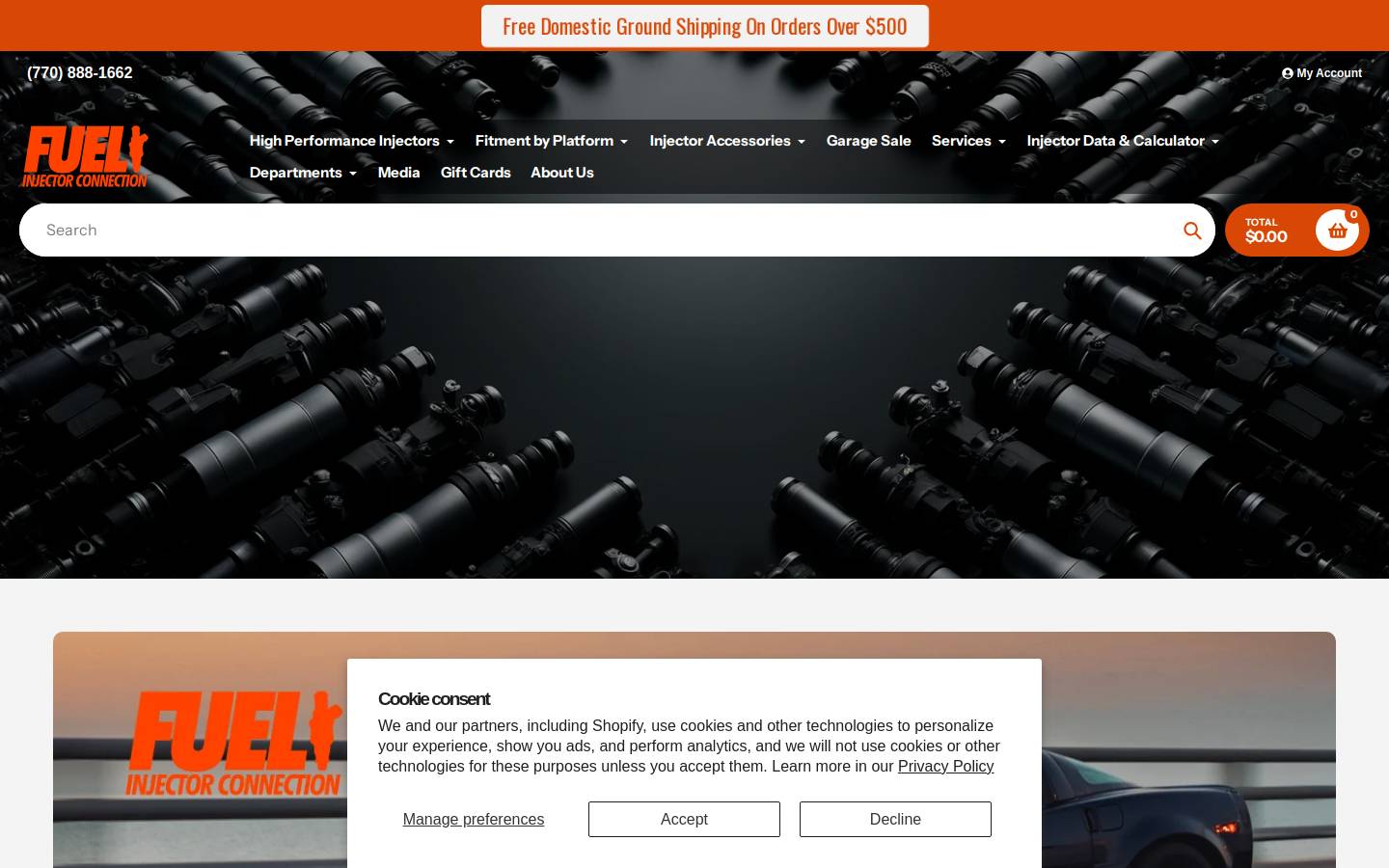 fuelinjectorconnection.com homepage screenshot