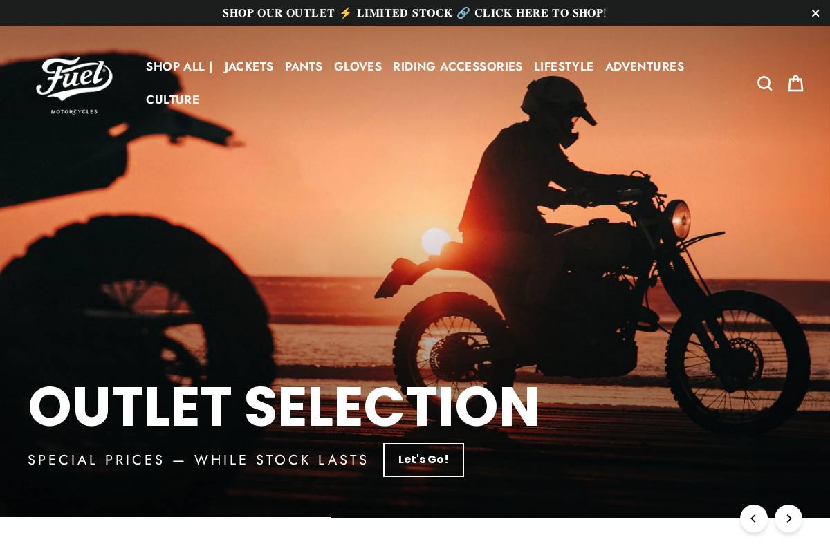 fuelmotorcycles.com homepage screenshot