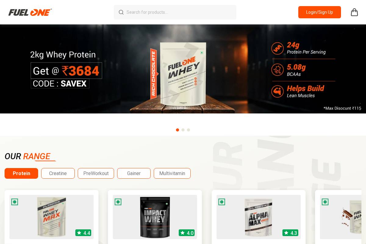 fuelone.in homepage screenshot