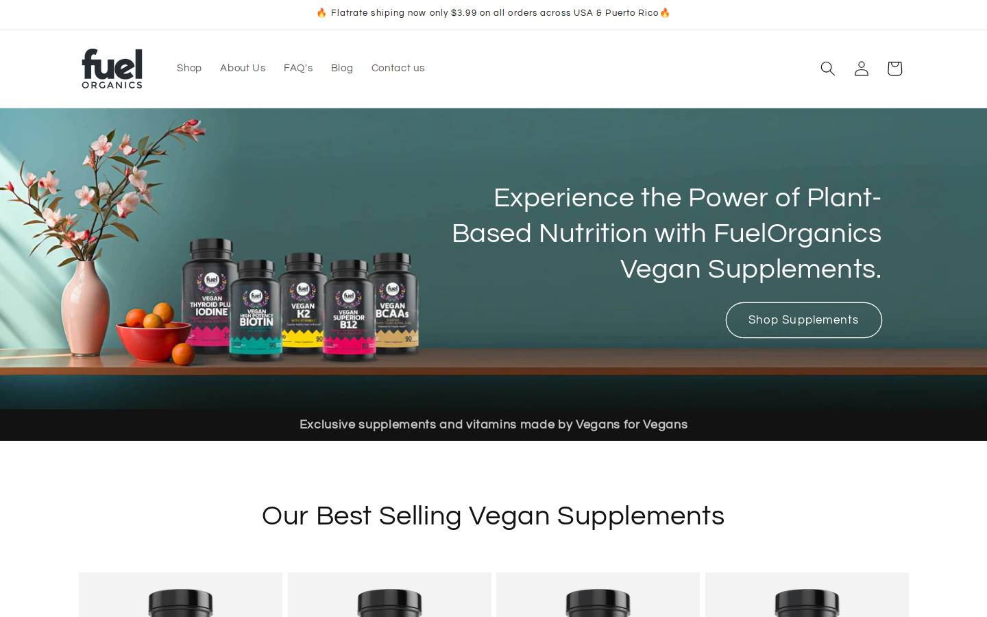 fuelorganics.com homepage screenshot