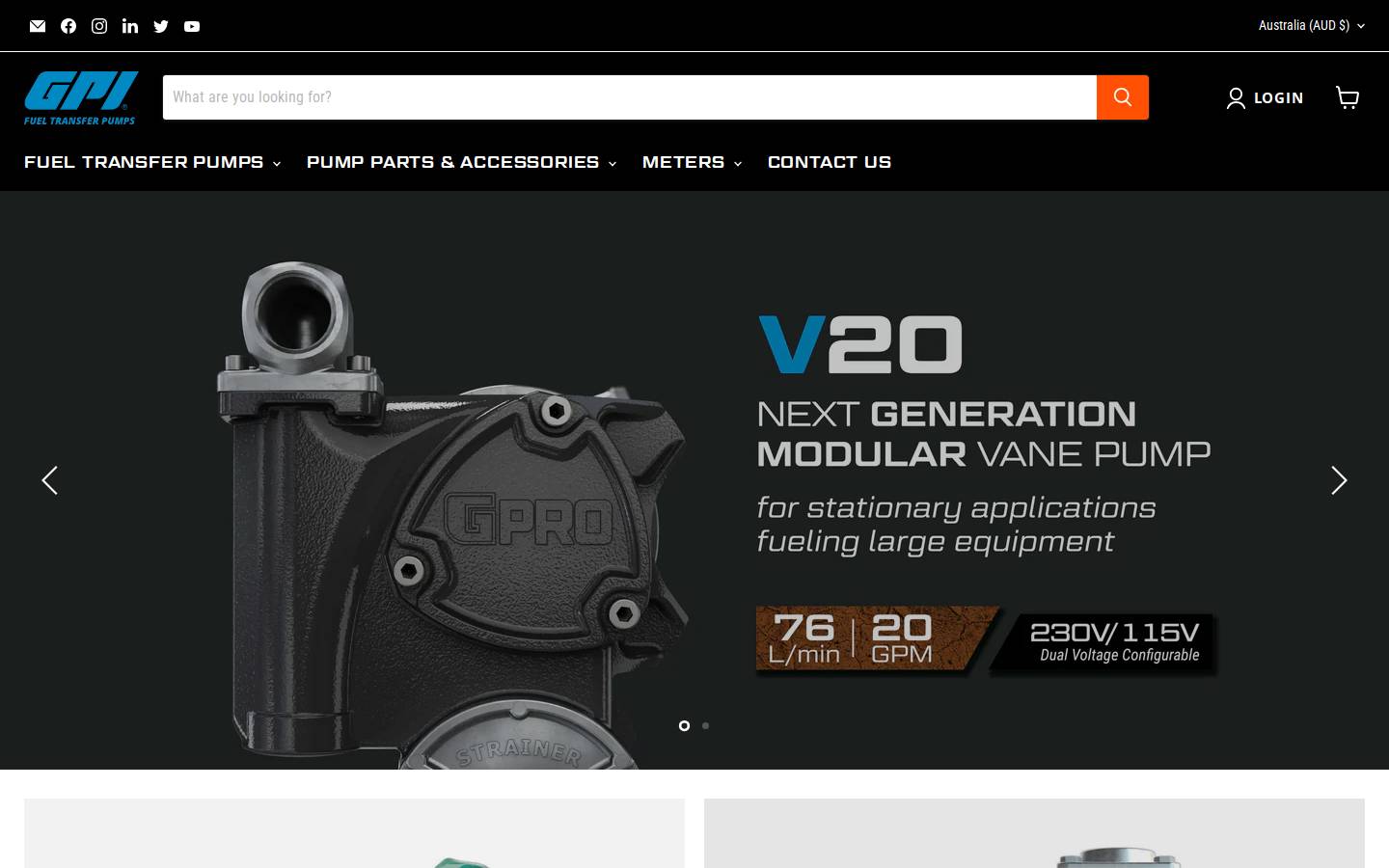 fuelpumps.com.au homepage screenshot