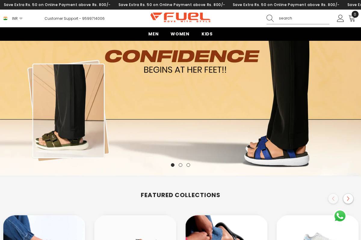 fuelshoes.com homepage screenshot