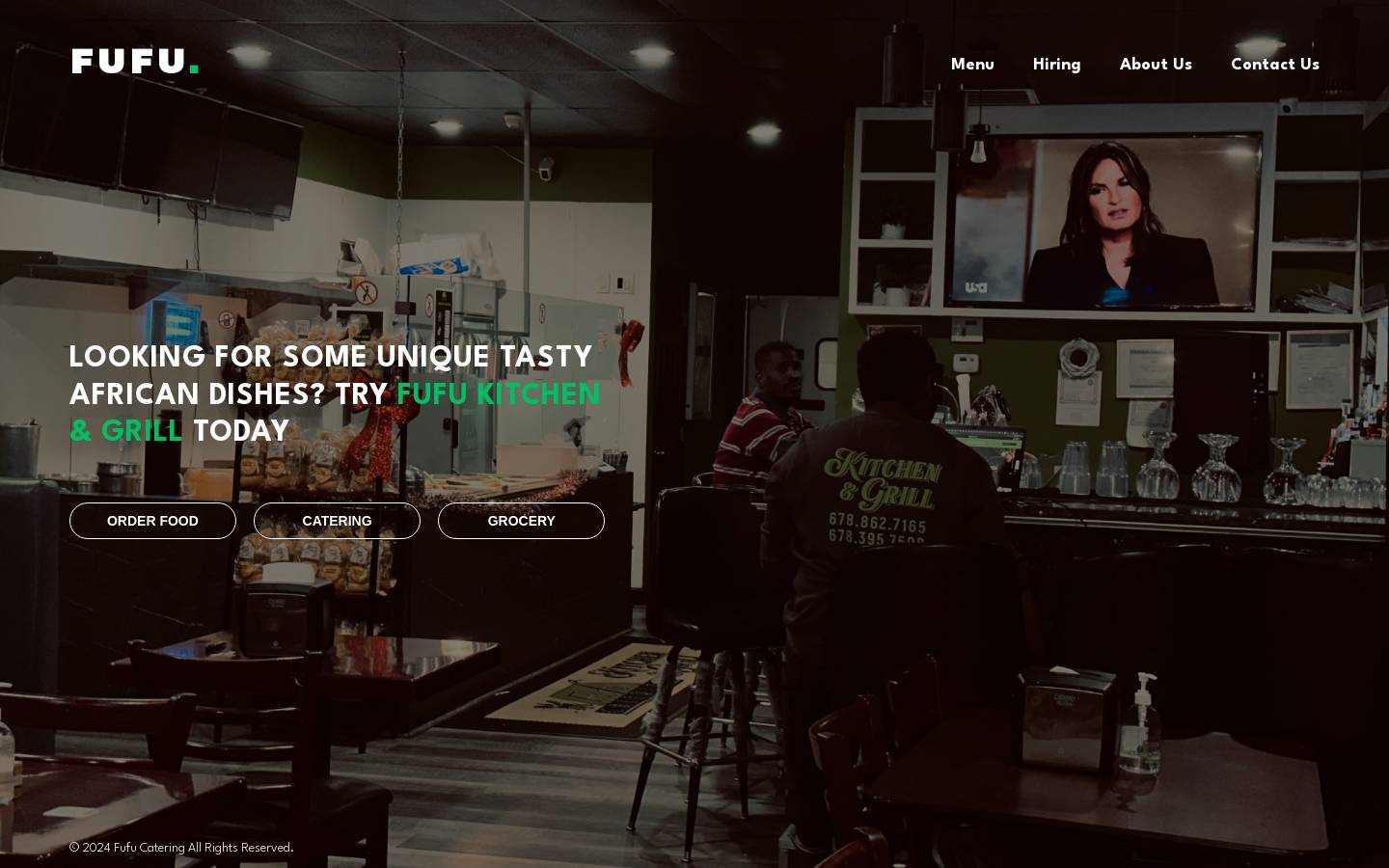 fufucatering.com homepage screenshot