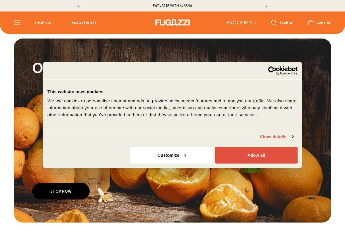 fugazzifragrances.com homepage screenshot