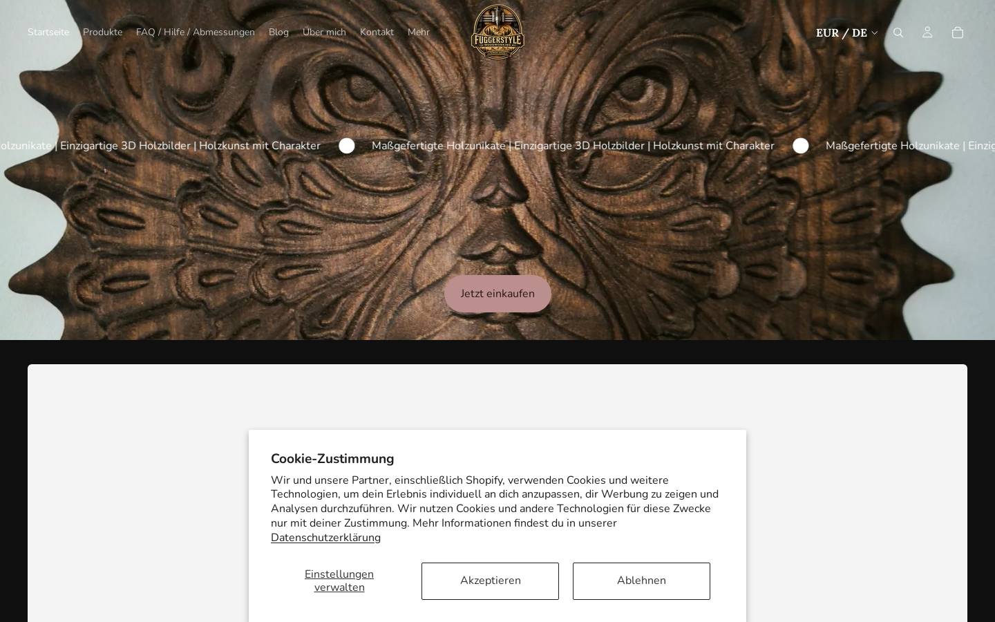 fuggerstyle-woodworking.com homepage screenshot