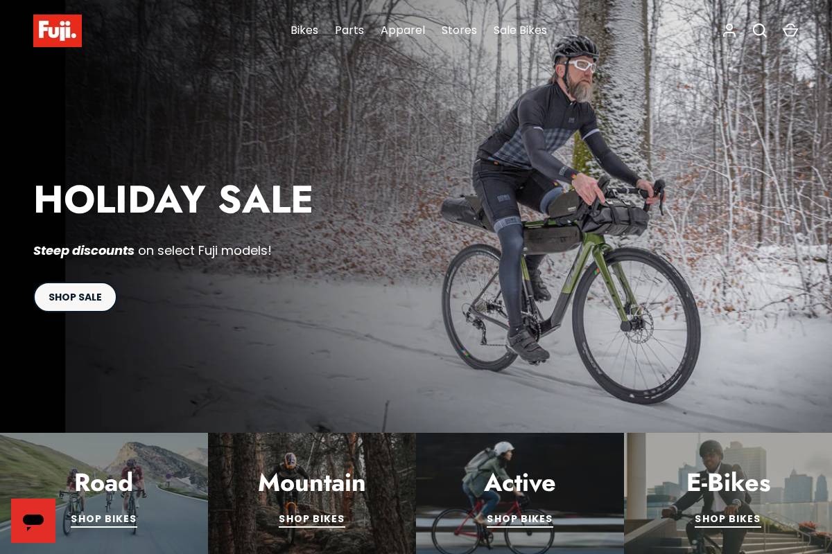 Fuji Bikes homepage screenshot