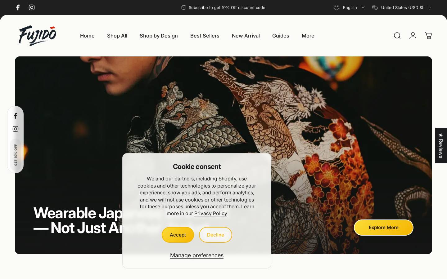 fujido.com homepage screenshot
