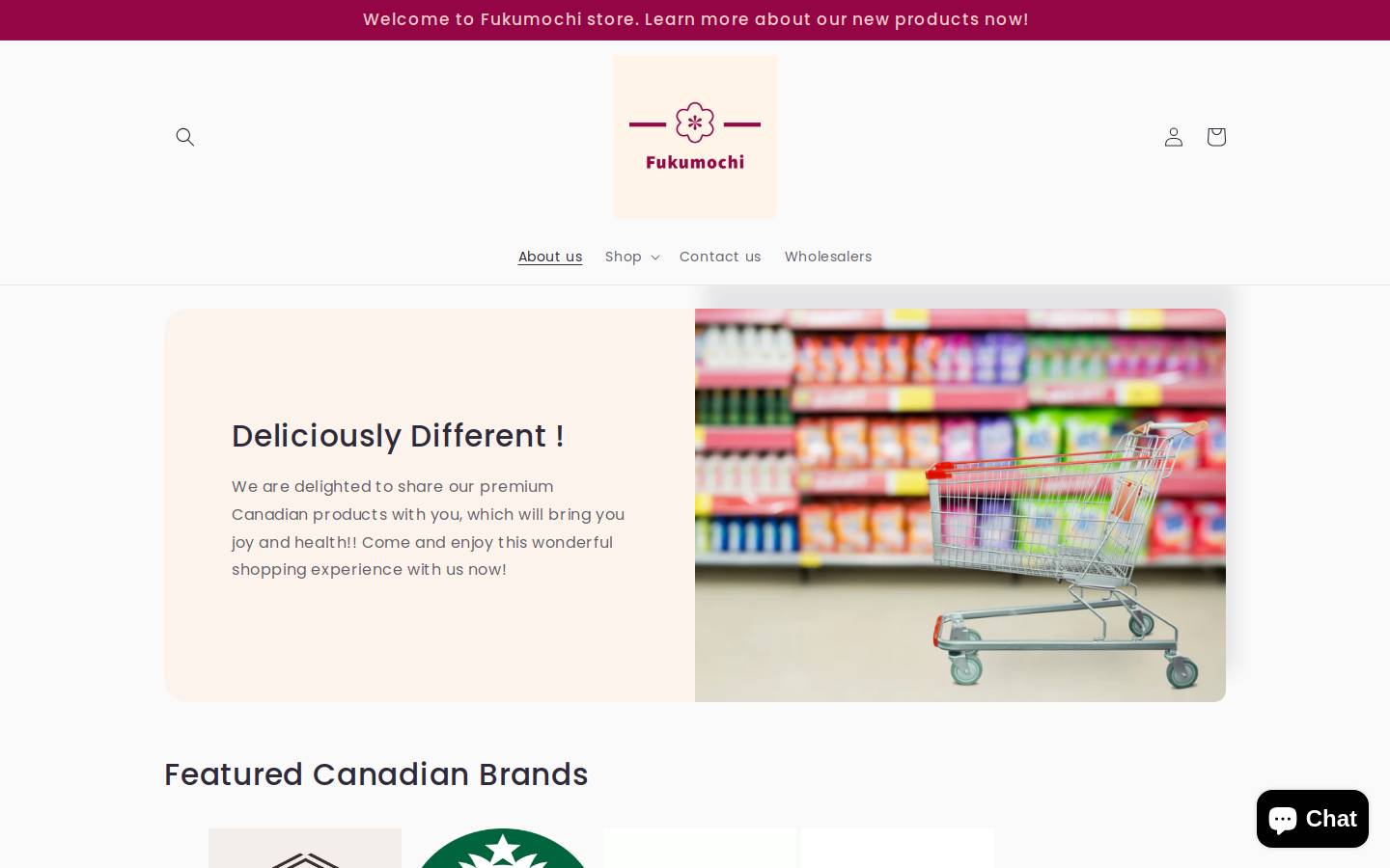 fukumochistore.com homepage screenshot
