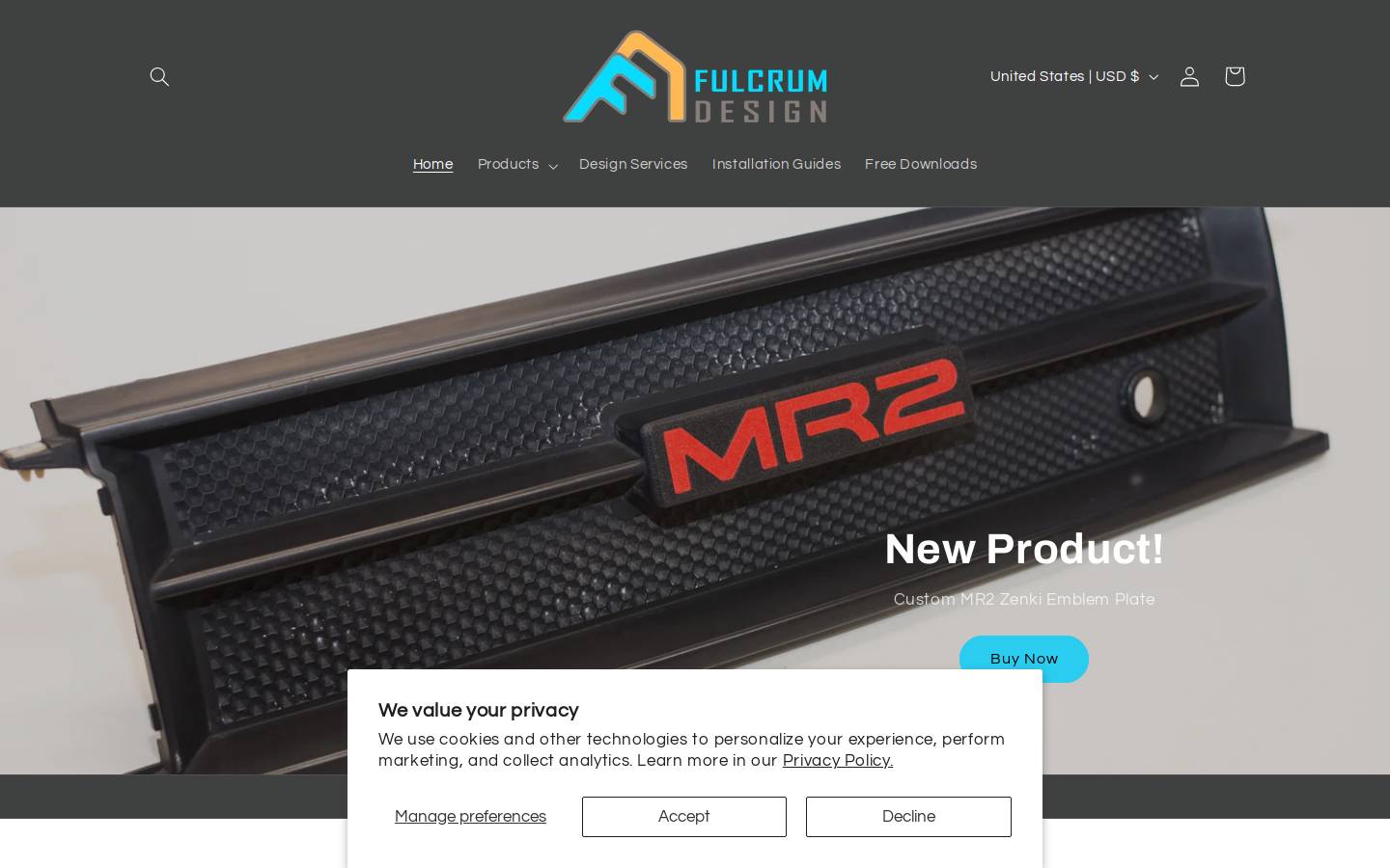 fulcrumdesigncompany.com homepage screenshot