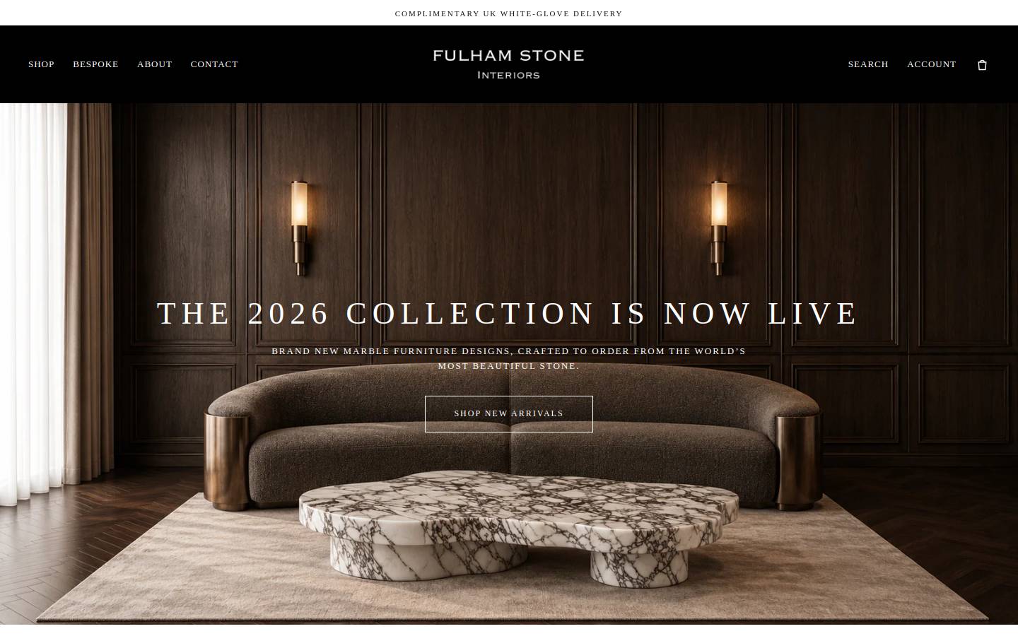 Fulham Stone homepage screenshot