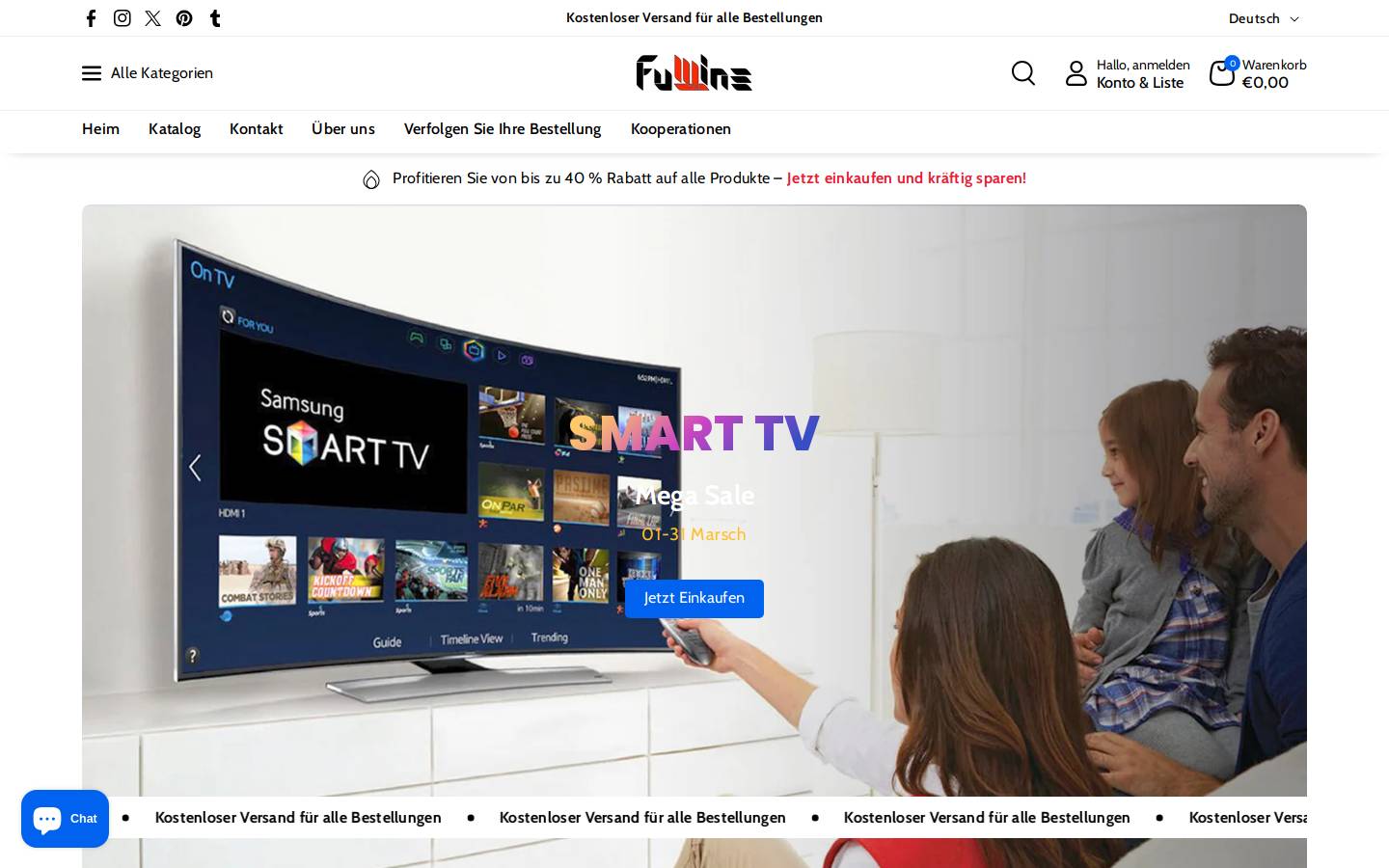 Fullline homepage screenshot