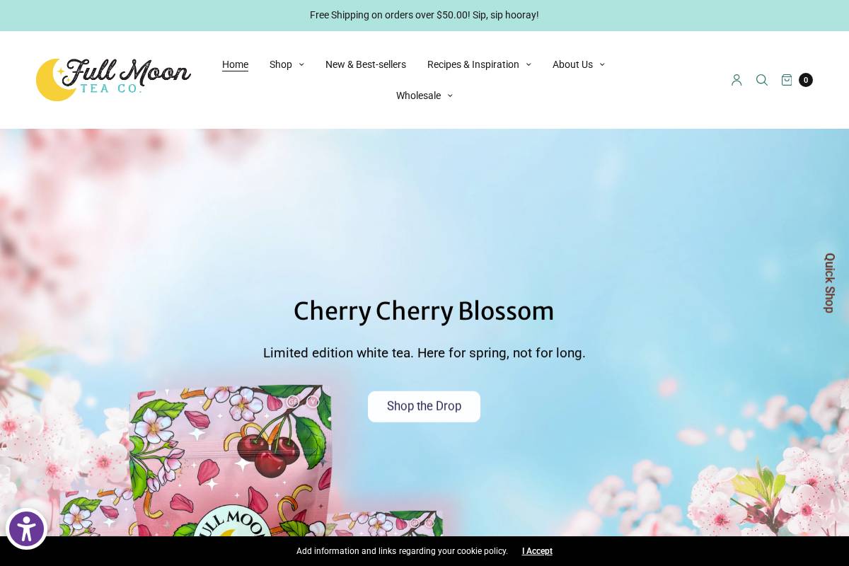 fullmoonteacompany.com homepage screenshot