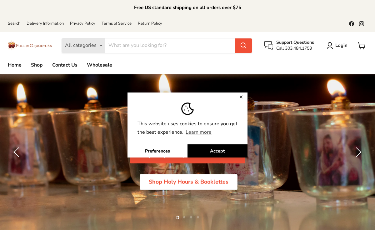 Full of Grace USA homepage screenshot