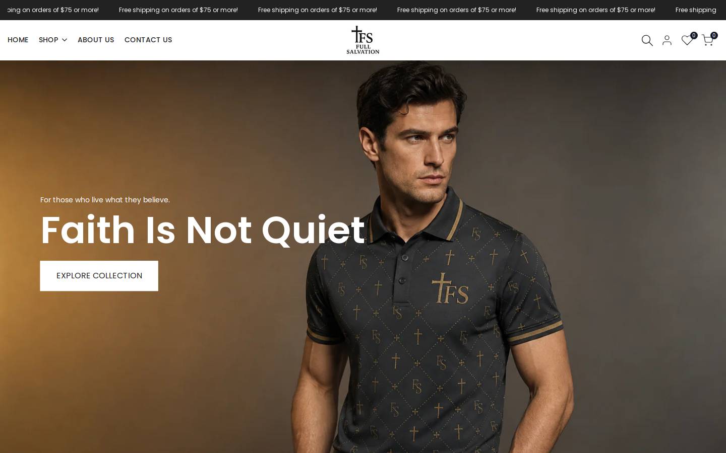 fullsalvationapparel.com homepage screenshot