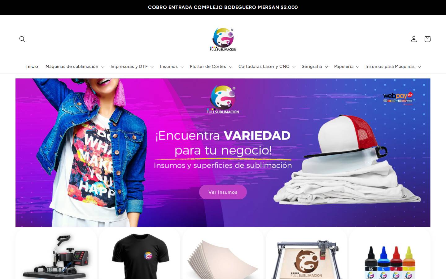 fullsublimacion.cl homepage screenshot