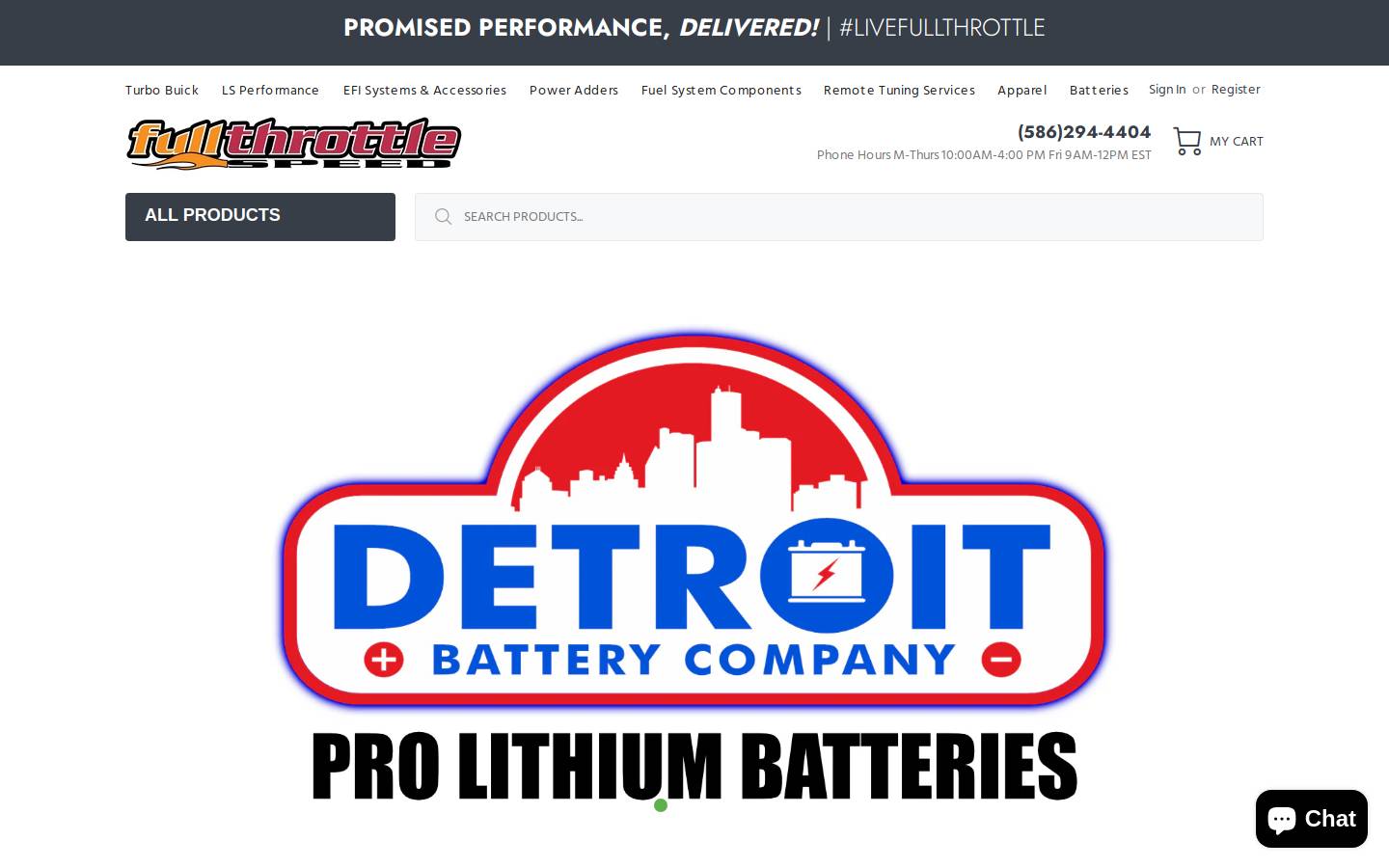 fullthrottlespeed.com homepage screenshot