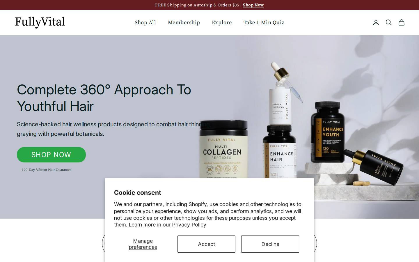 Fullyvital homepage screenshot