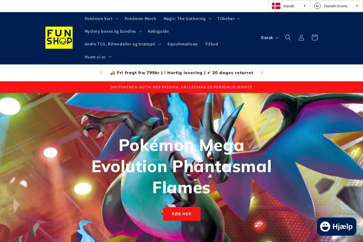 Fun-shop homepage screenshot