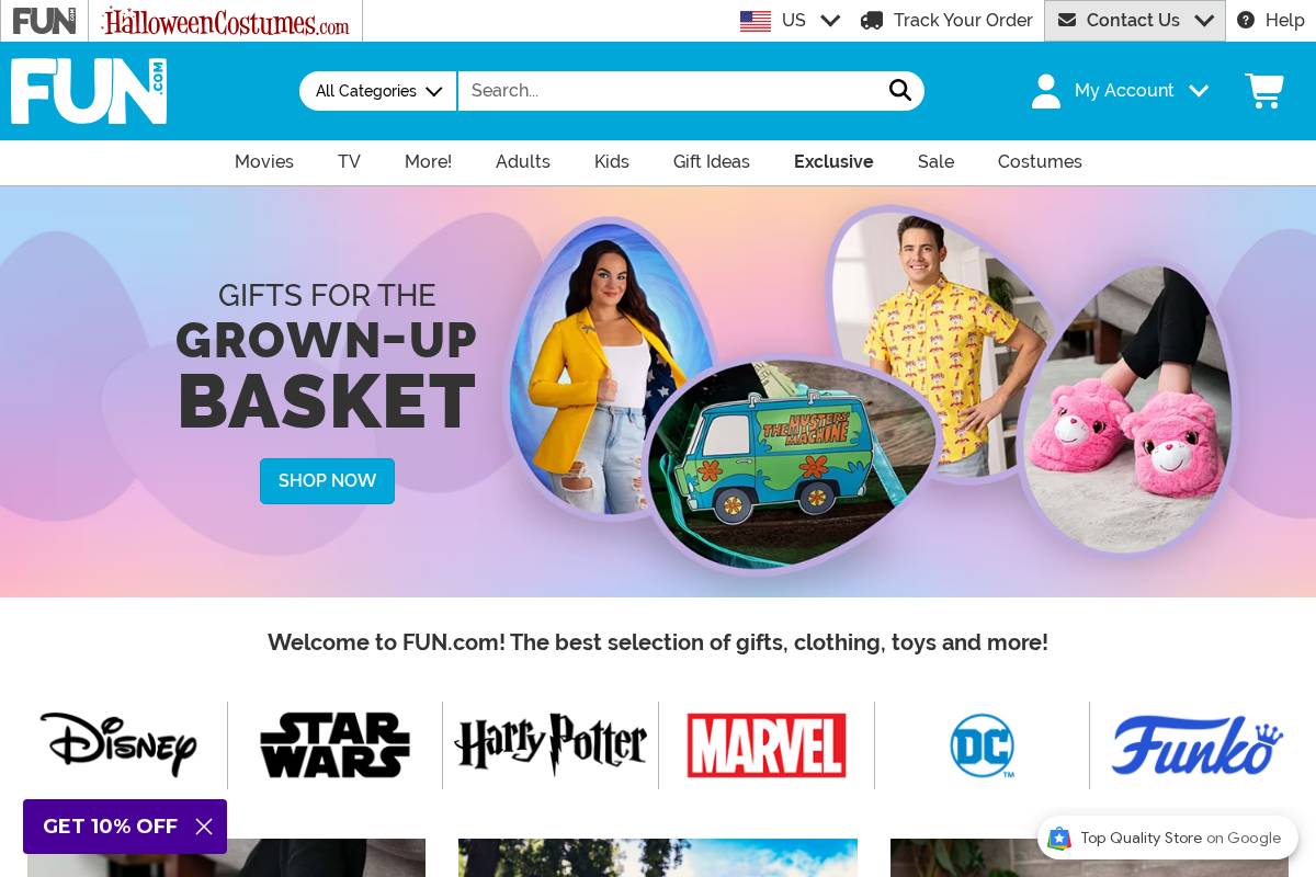 FUN.com homepage screenshot