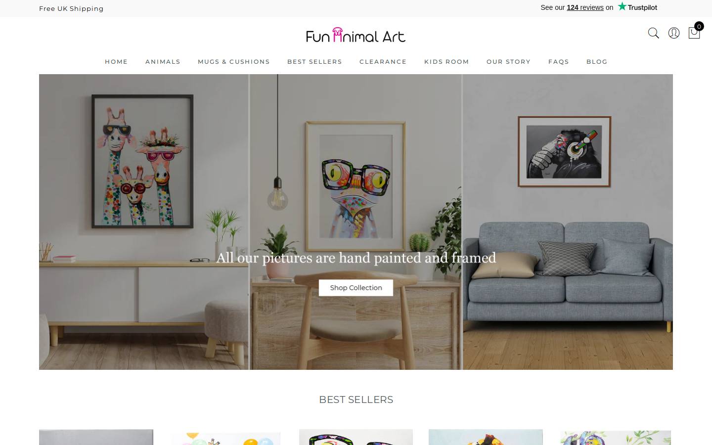 Fun Animal Art homepage screenshot