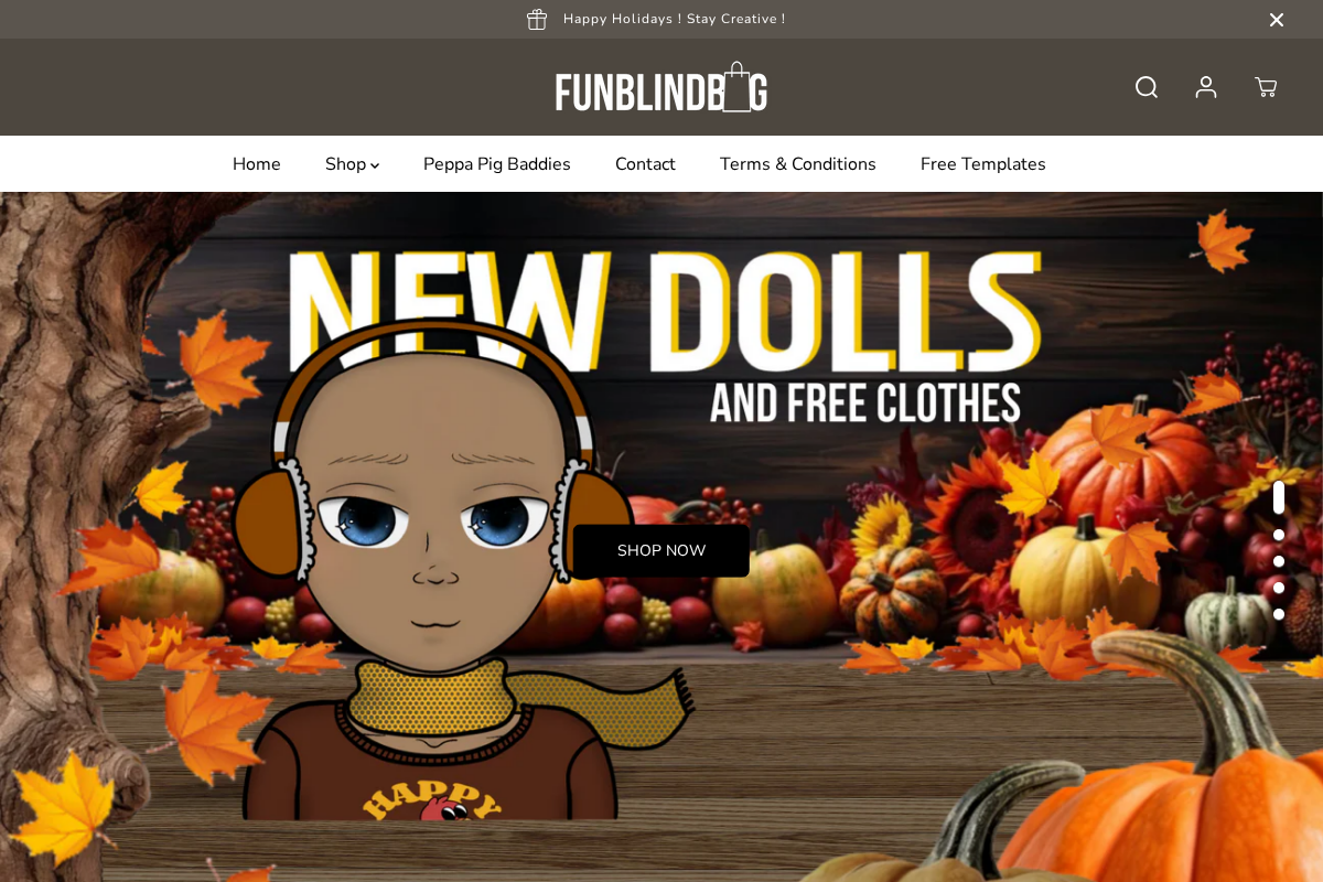 FunBlindBag homepage screenshot